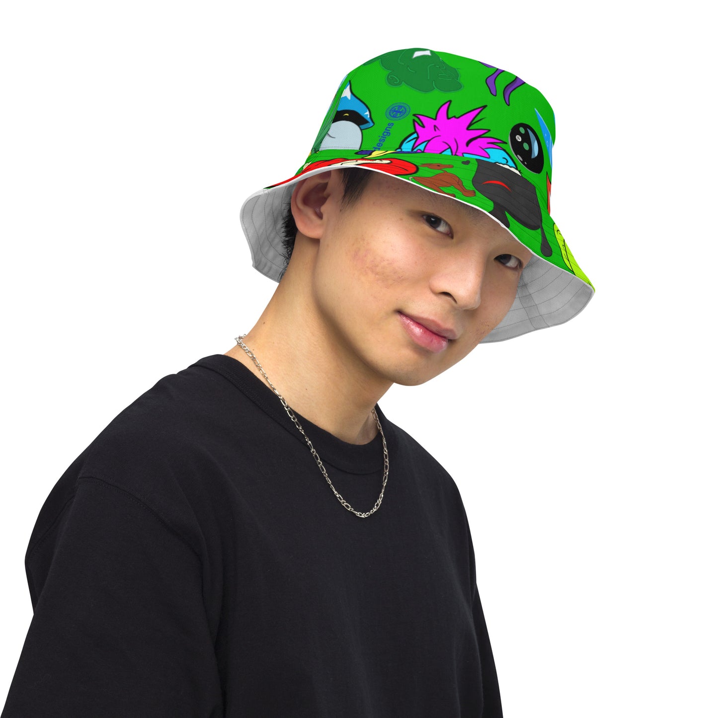 Toon Mind Reversible Bucket Hat (Mean Green)